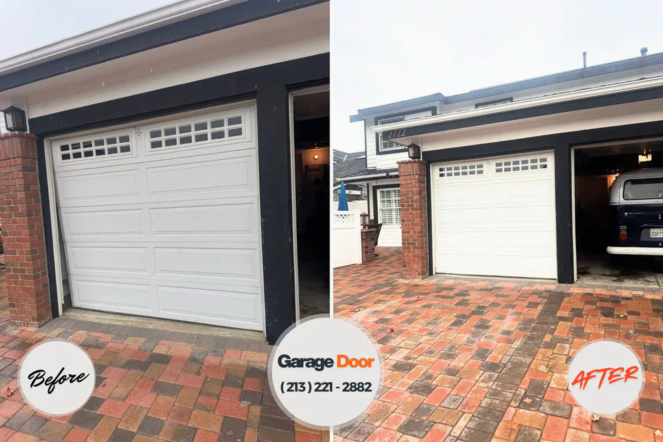 Before and after: garage door repair Harlingen, TX